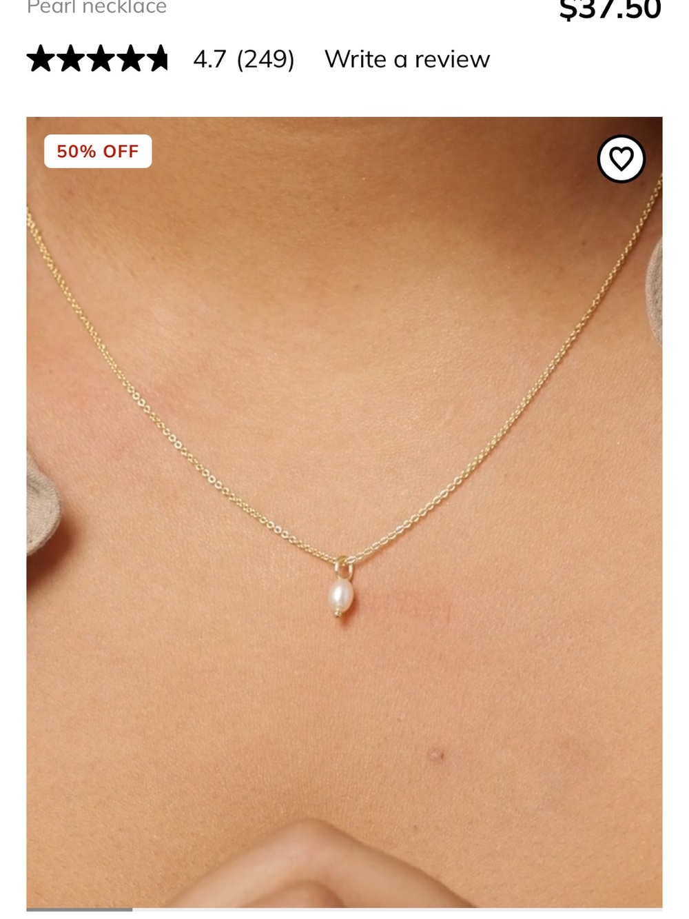 Gold Chain Pearl Pendant Necklace - Women Jewelry